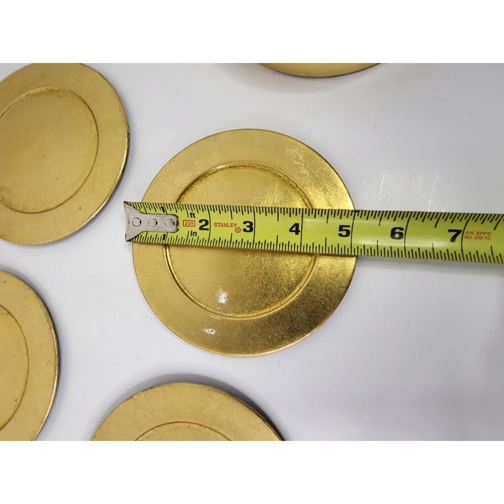 Vintage 1998 Royal Gallery Gold Leaf Coasters Set of 6 with Lidded Holder